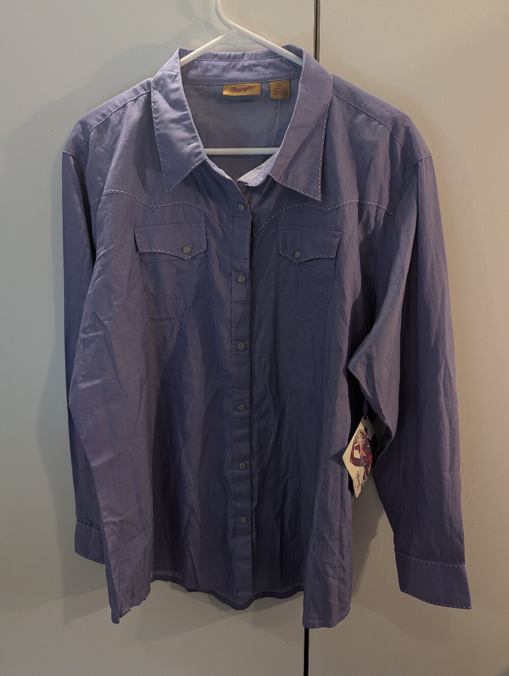 Wrangler Woman's XXL Lavender Pearl Button-Up Western Shirt NWT